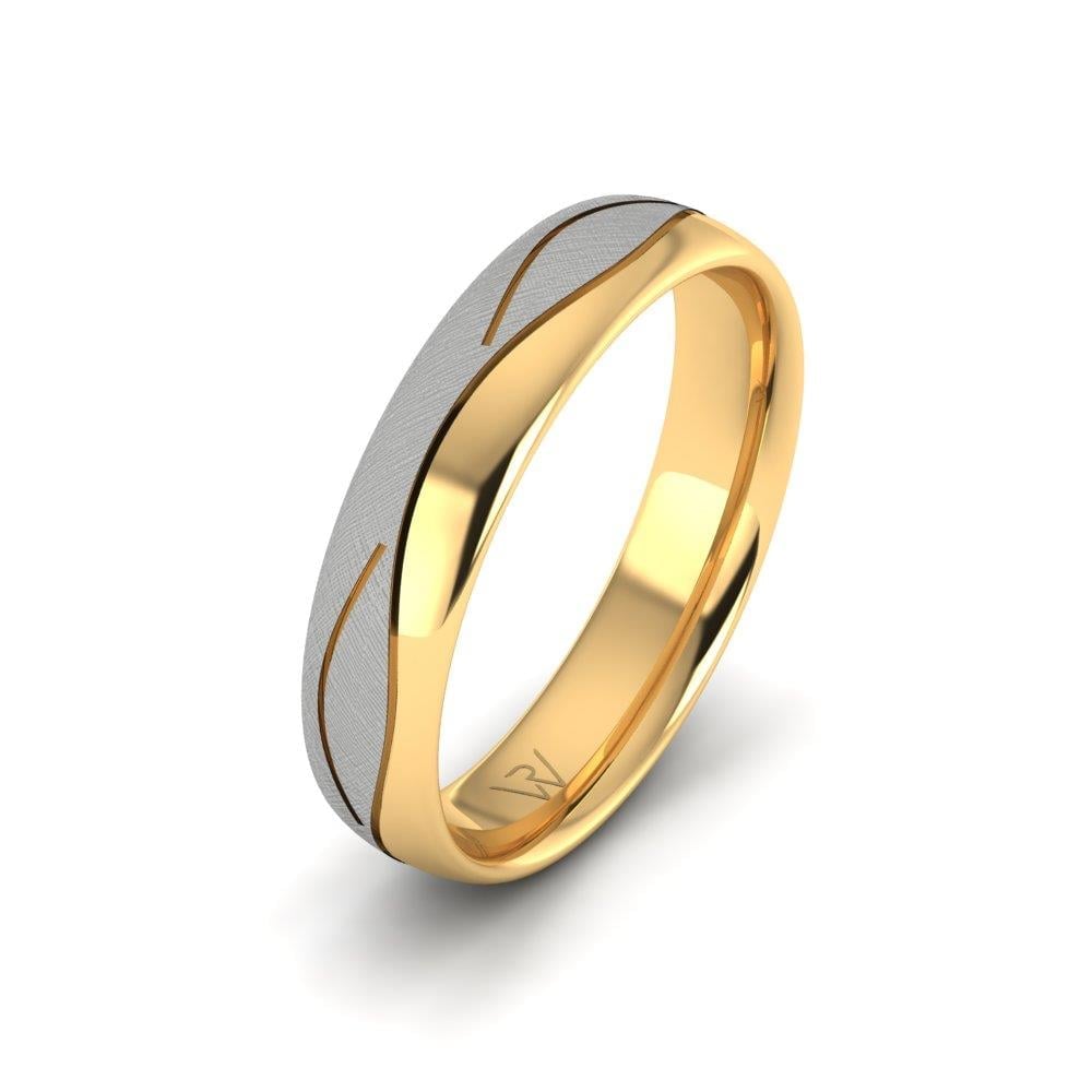 Alliances modernes homme Devotio Or Jaune et Blanc 