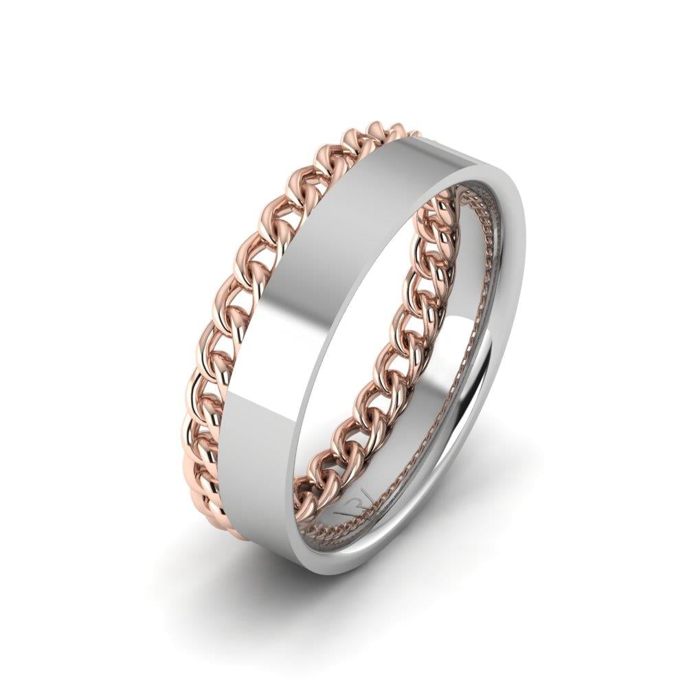 Alliances modernes homme Devotiondazzle Or Blanc et Rose 