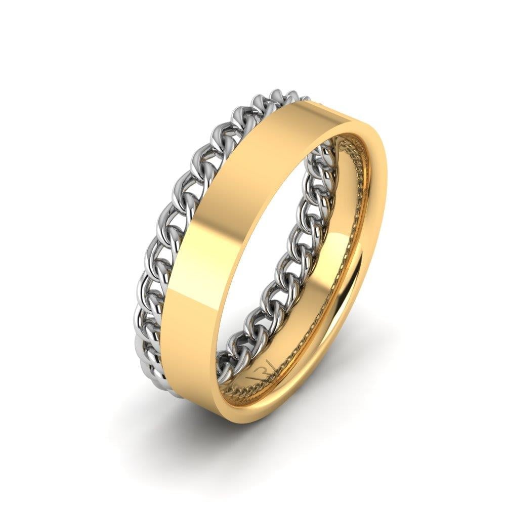 Alliances modernes homme Devotiondazzle Or Jaune et Blanc 