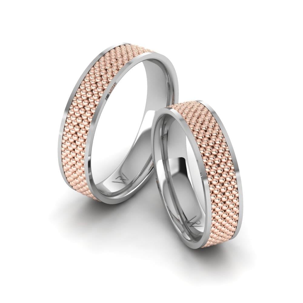 Alliances modernes Eleganta Or Blanc et Rose 