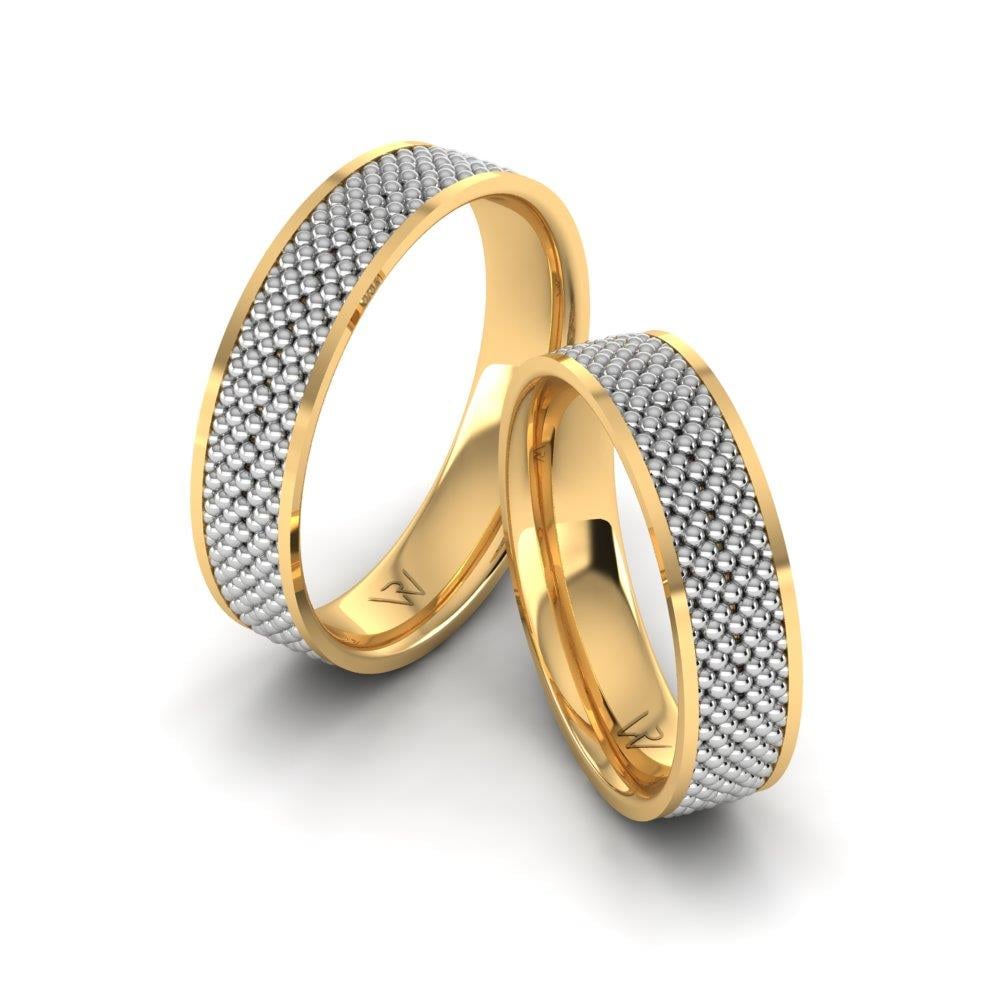 Alliances modernes Eleganta Or Jaune et Blanc 