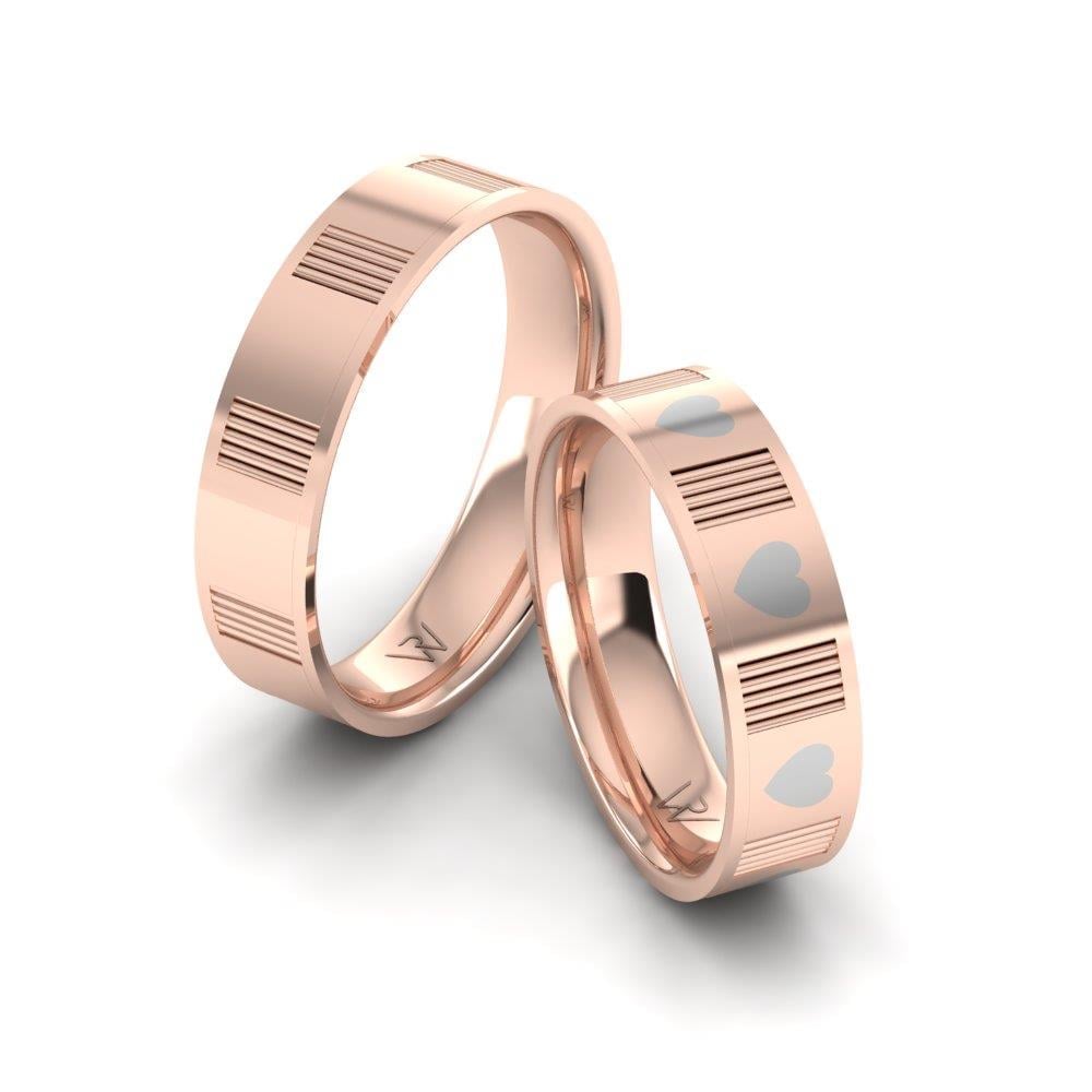 Modern wedding rings Enamoria Rose Gold and White 