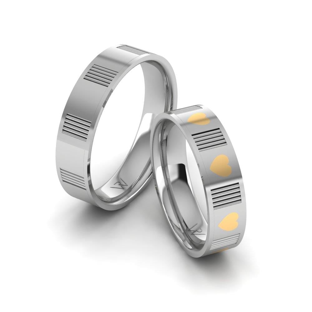 Modern wedding rings Enamoria White and Yellow Gold 