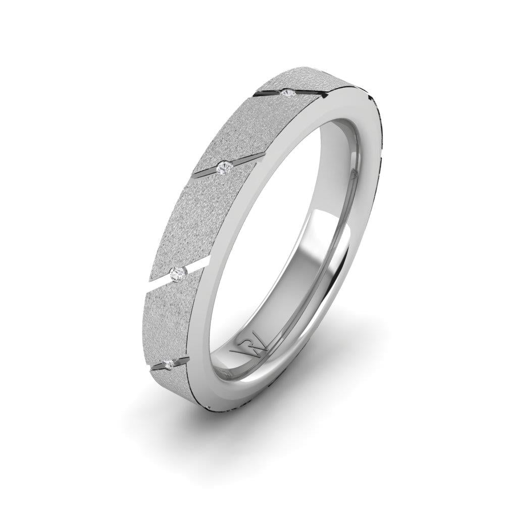 Wedding rings with stones for women EnchantedCircle White Gold Dalloz Stone