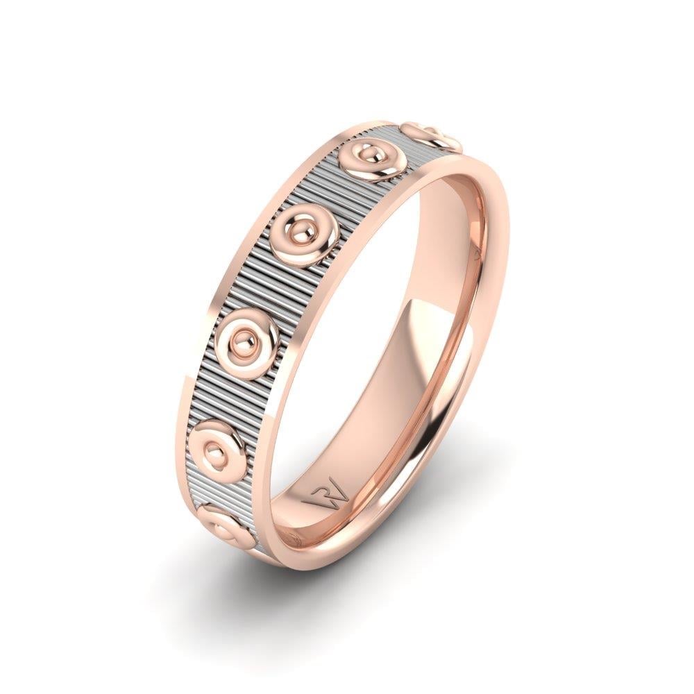 Modern wedding rings for men Endlessio Rose Gold and White 