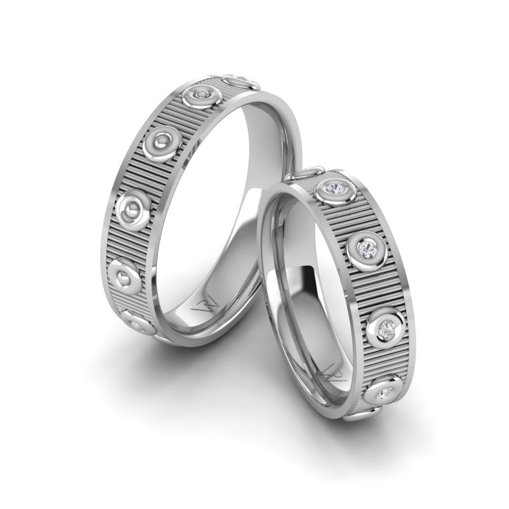 Wedding rings with stones Endlessio White Gold Dalloz Stone