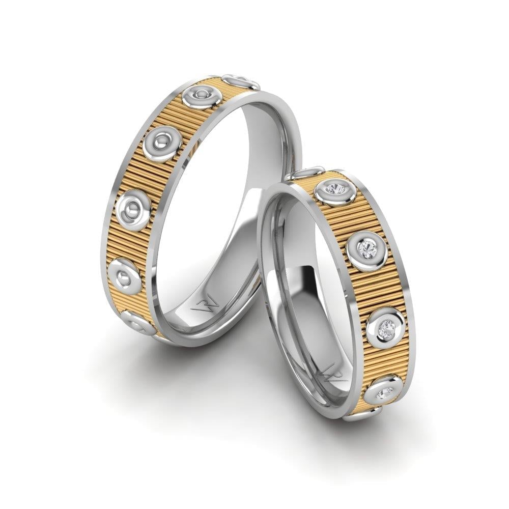 Wedding rings with Endlessio White Gold and Yellow Dalloz Stone stones