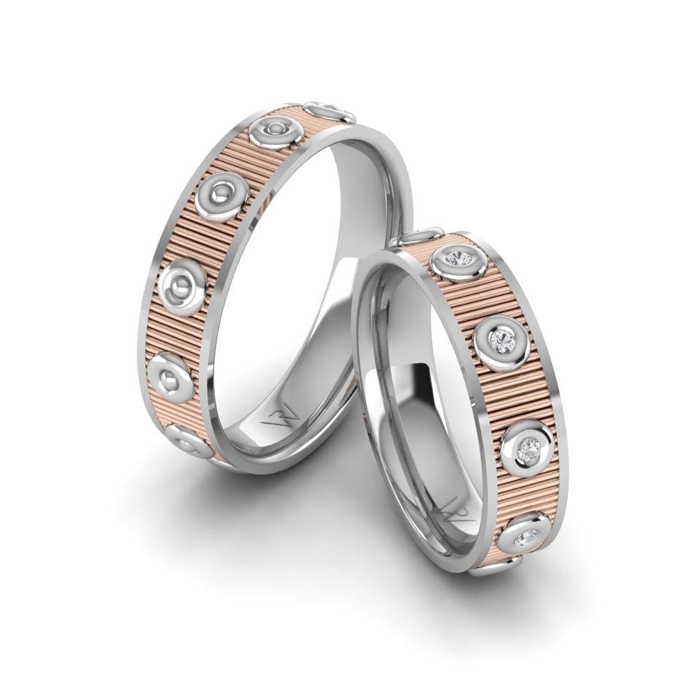 Wedding rings with Endlessio White Gold and Pink Dalloz Stone stones