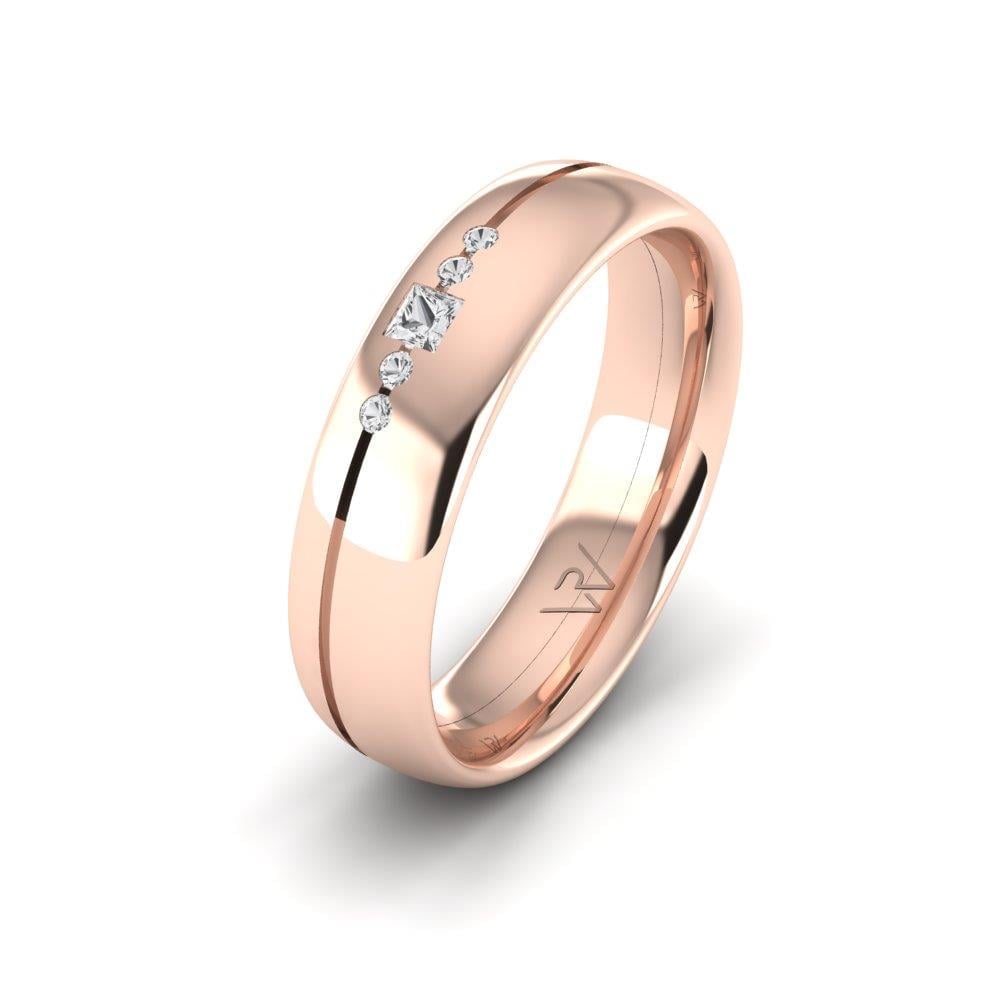 Womens wedding rings with stones EternalTwist Rose Gold Dalloz Stone