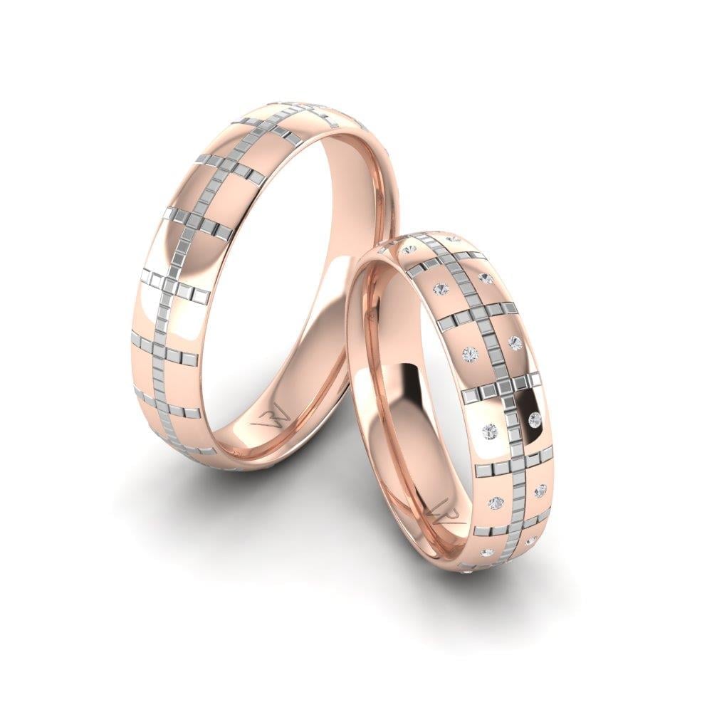 Wedding rings with Eternify Rose Gold and White Dalloz Stone stones