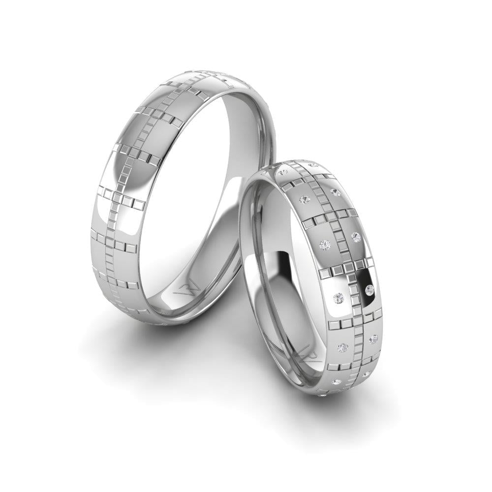 Wedding rings with stones Eternify White Gold Dalloz Stone