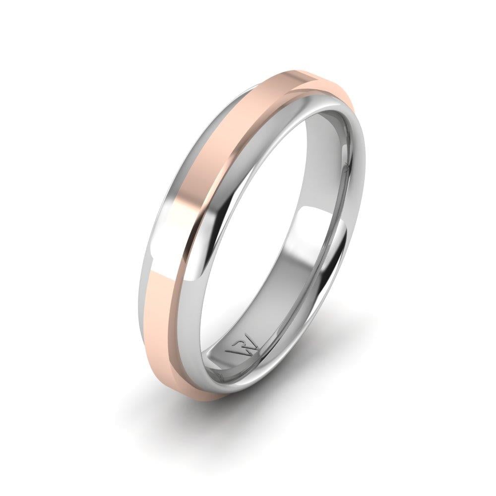 Modern wedding rings for men EterniGem White and Rose Gold 