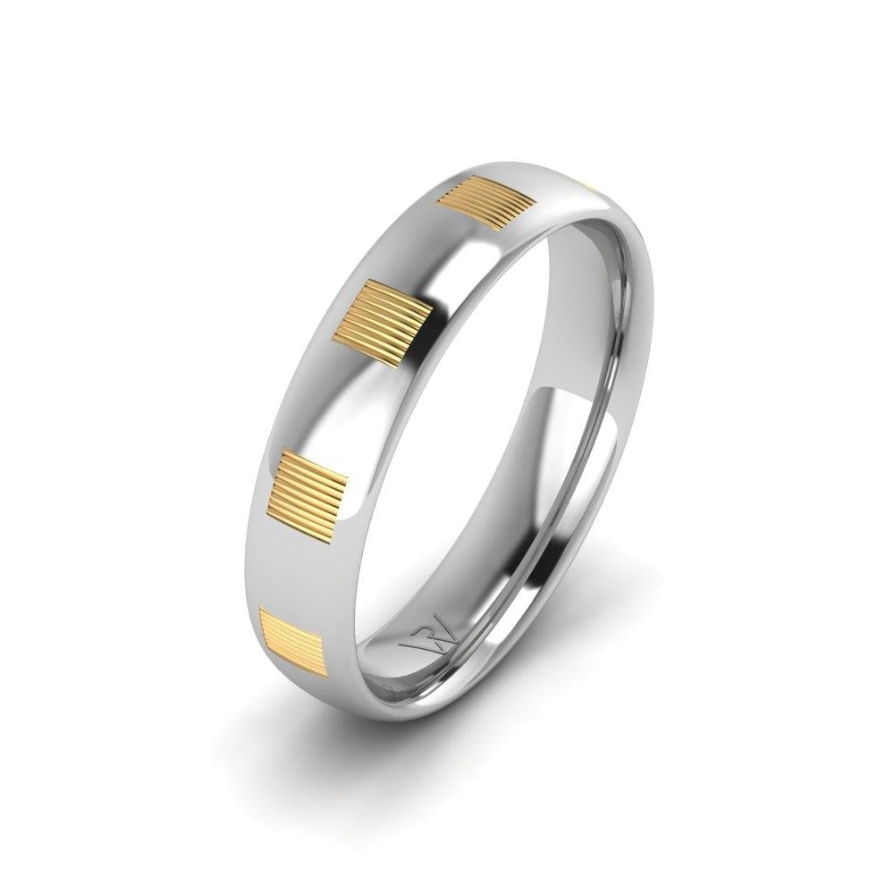 Modern wedding rings for men EverLasting White and Yellow Gold 