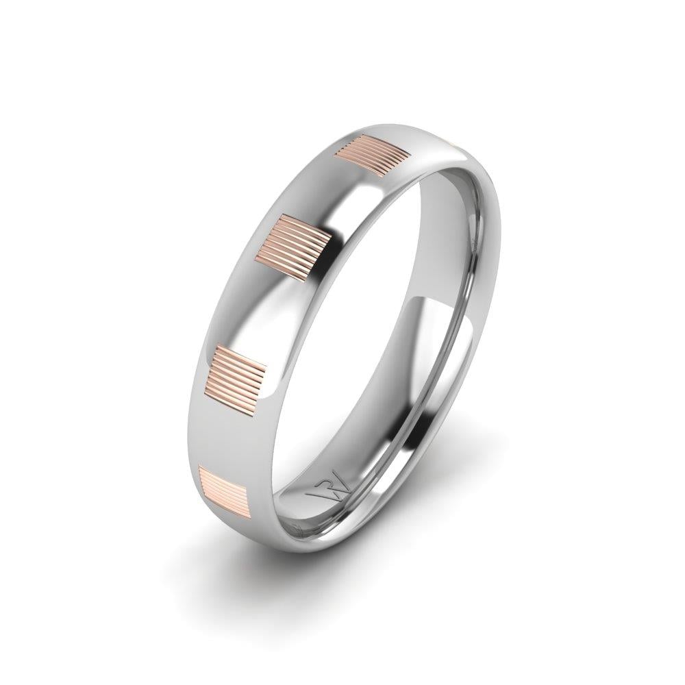 Modern wedding rings for men EverLasting White and Rose Gold 