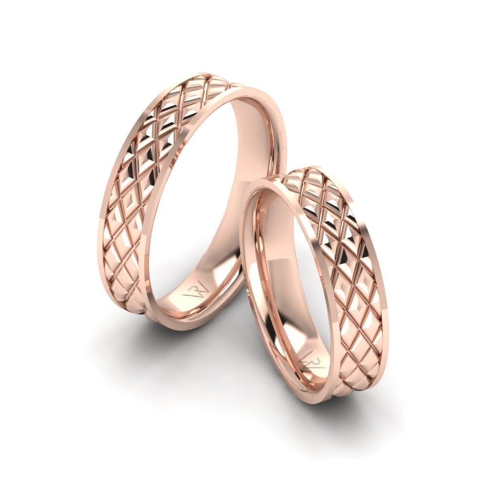 Evermore Rose Gold Modern Wedding Rings 