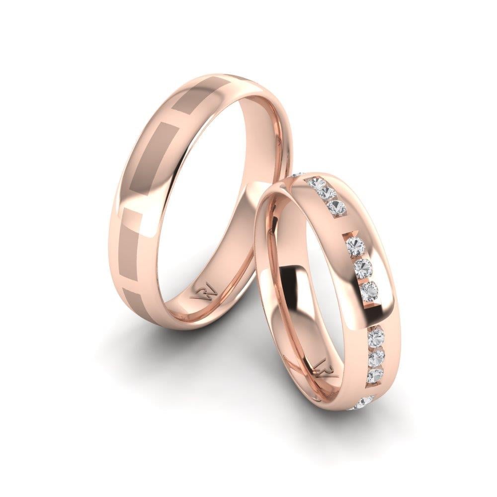 Wedding rings with stones InfiniteBliss Rose Gold Dalloz Stone