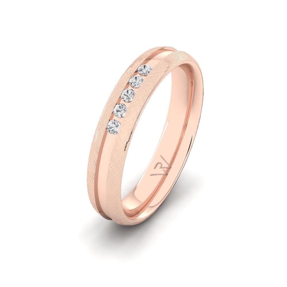 Wedding rings with stones for women Infiniteshine Rose Gold Dalloz Stone