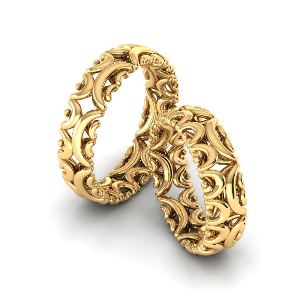 Lovegrove Yellow Gold Modern Wedding Rings 