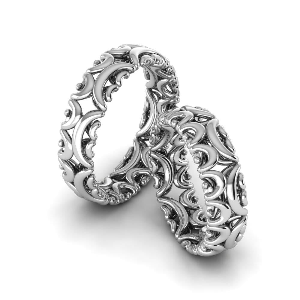 Modern wedding rings Lovegrove White Gold 