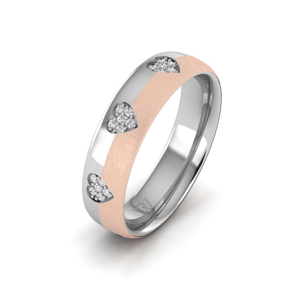 Alliances avec pierres femme Lovelica Or Rose et Blanc Pierre Dalloz