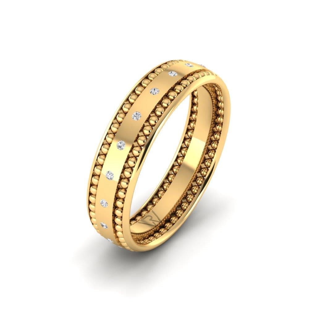 Wedding rings with stones for women Lovelit Yellow Gold Dalloz Stone