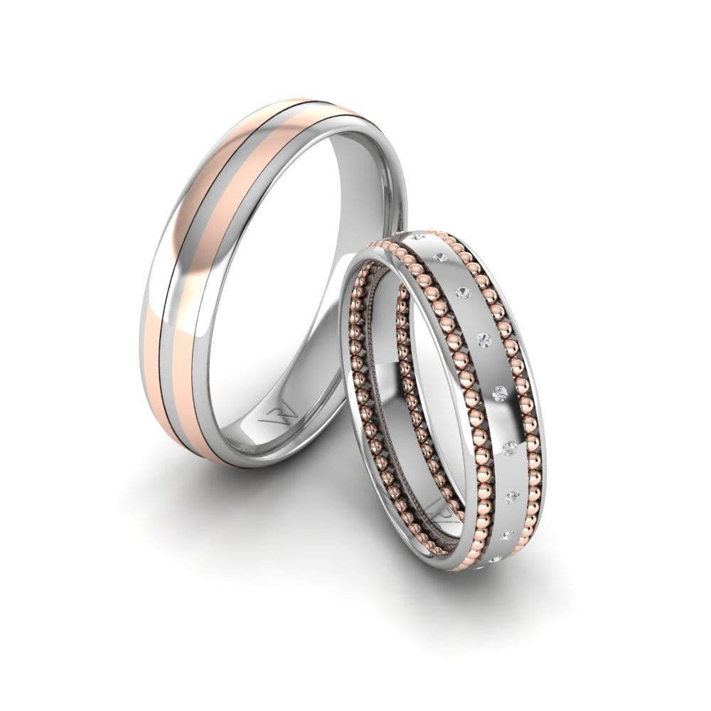Alliances avec pierres Lovelit Or Blanc et Rose Pierre Dalloz