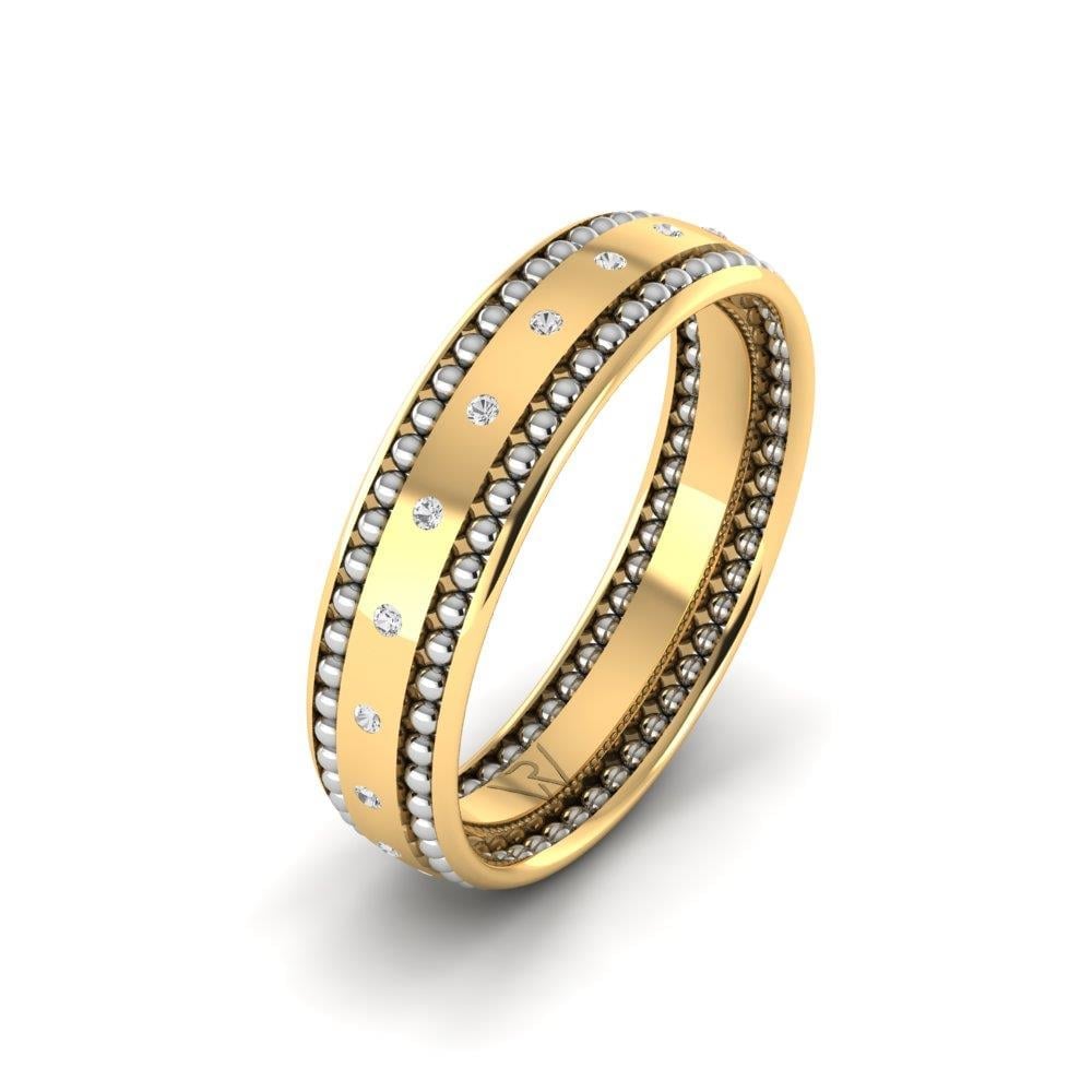 Wedding rings with stones for women Lovelit Yellow Gold and White Dalloz Stone