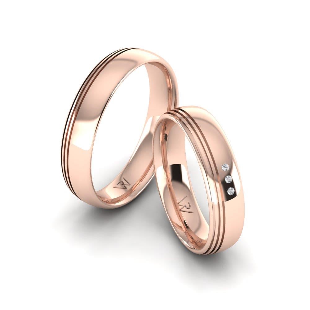 Wedding rings with stones LoveRadiance Rose Gold Dalloz Stone