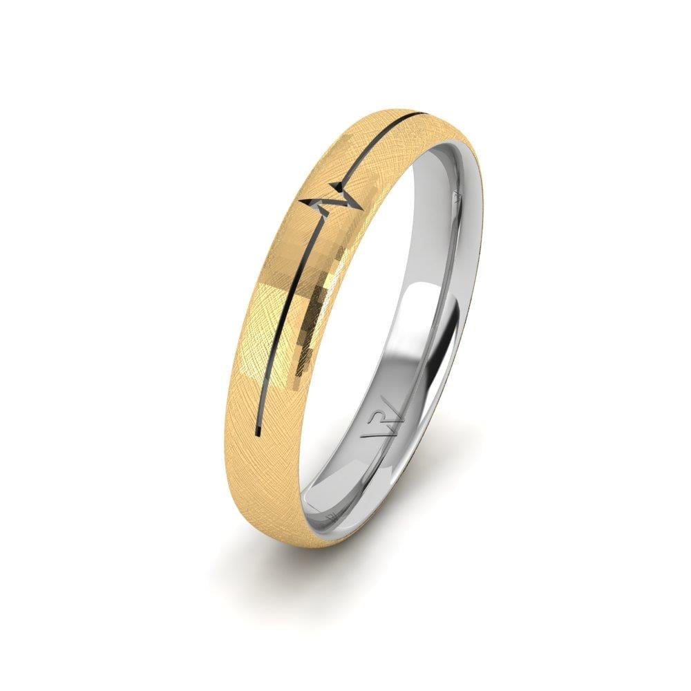 Modern mens wedding rings Lustra White and Yellow Gold 