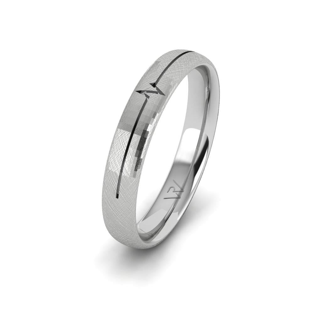 Modern mens wedding rings Lustra White Gold 