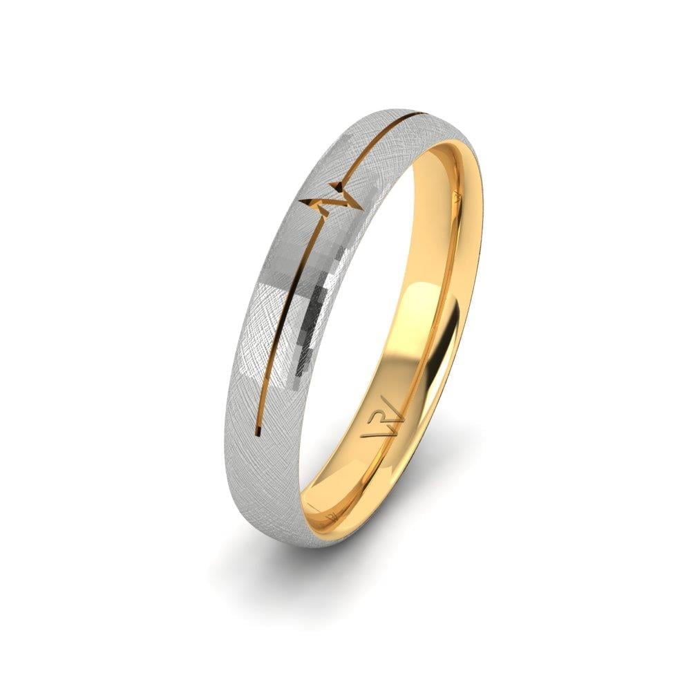 Modern mens wedding rings Lustra Yellow Gold and White 