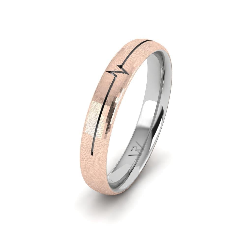 Modern mens wedding rings Lustra White and Rose Gold 