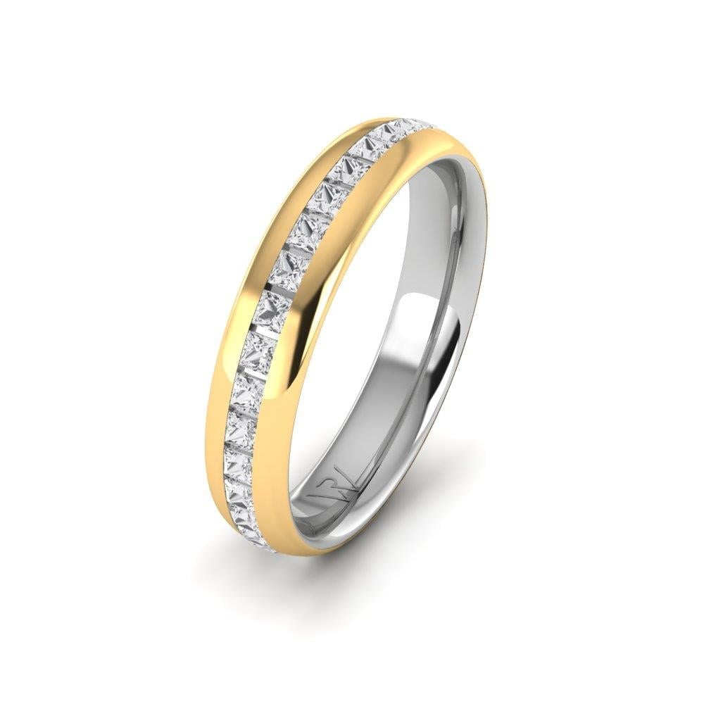 Alliances avec pierres femme PassionBond Or Blanc et Jaune Pierre Dalloz