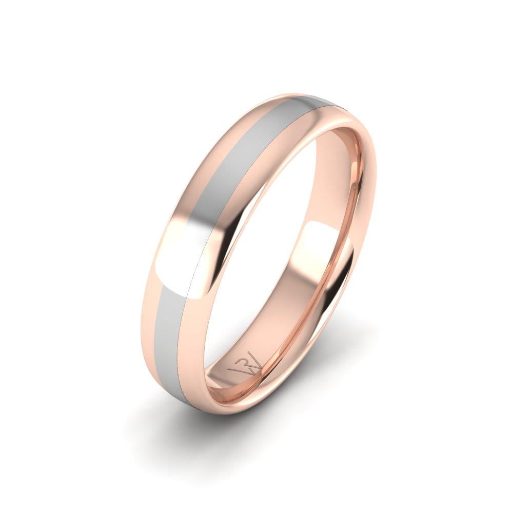 Alliances modernes homme Promiise Or Blanc et Rose 