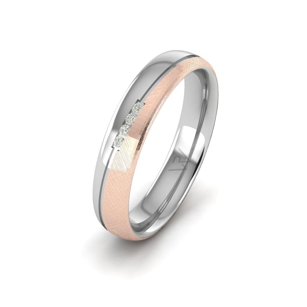 Alliances avec pierres femme Promisecharm Or Rose et Blanc Pierre Dalloz