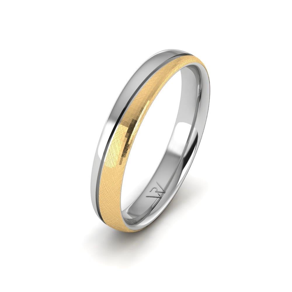Alliances classiques homme Promisecharm Or Jaune et Blanc 