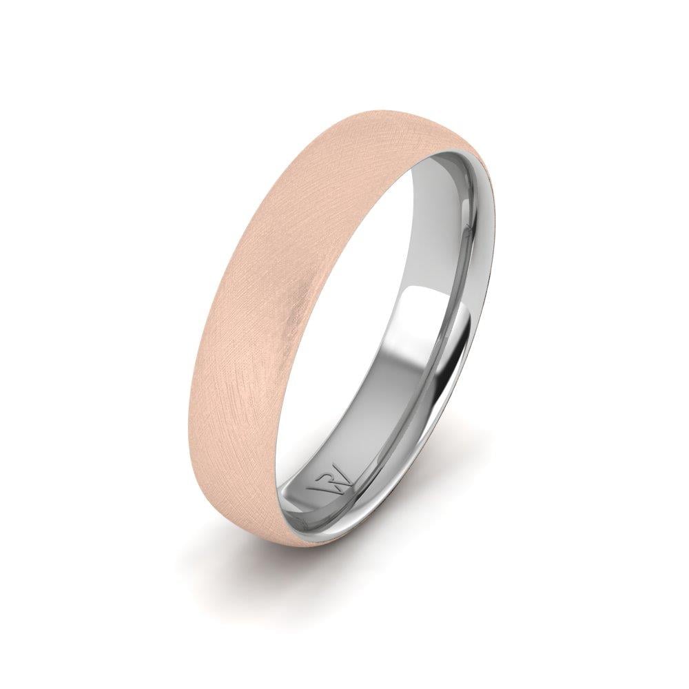 Modern wedding rings for men Radiantia White and Rose Gold 