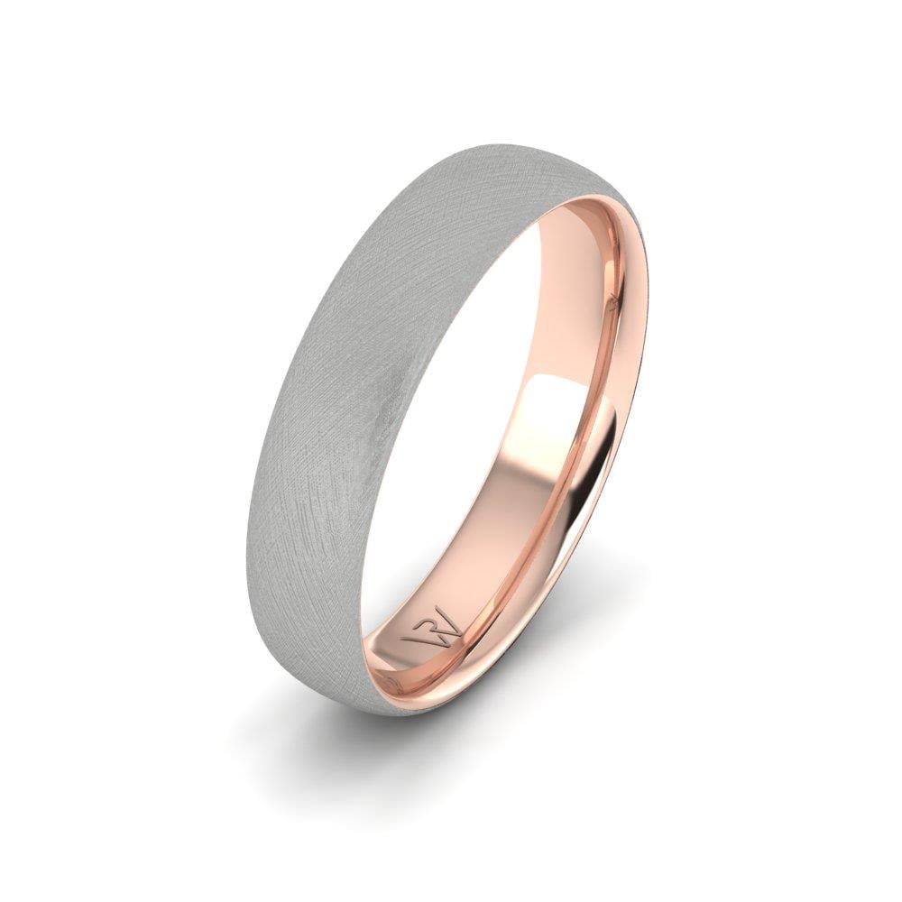 Modern mens wedding rings Radiantia Rose Gold and White 