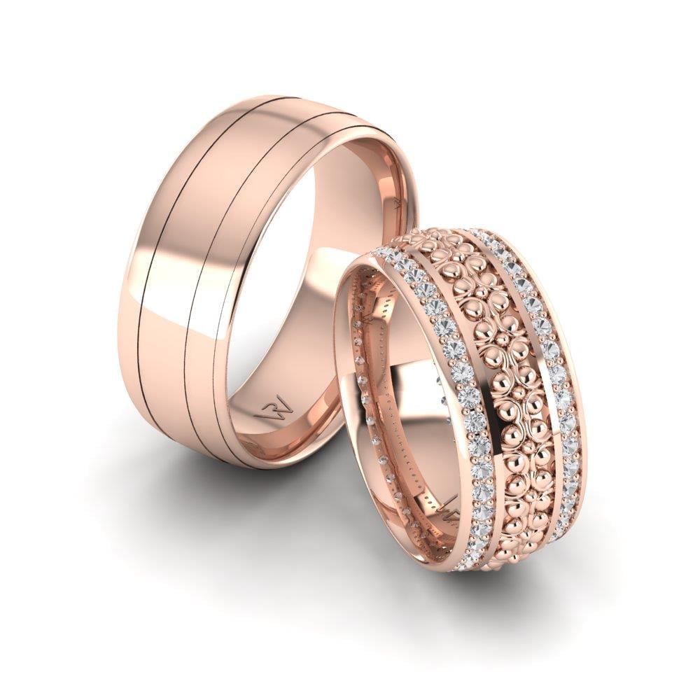 Alliances avec pierres RadiantPromise Or Rose Pierre Dalloz