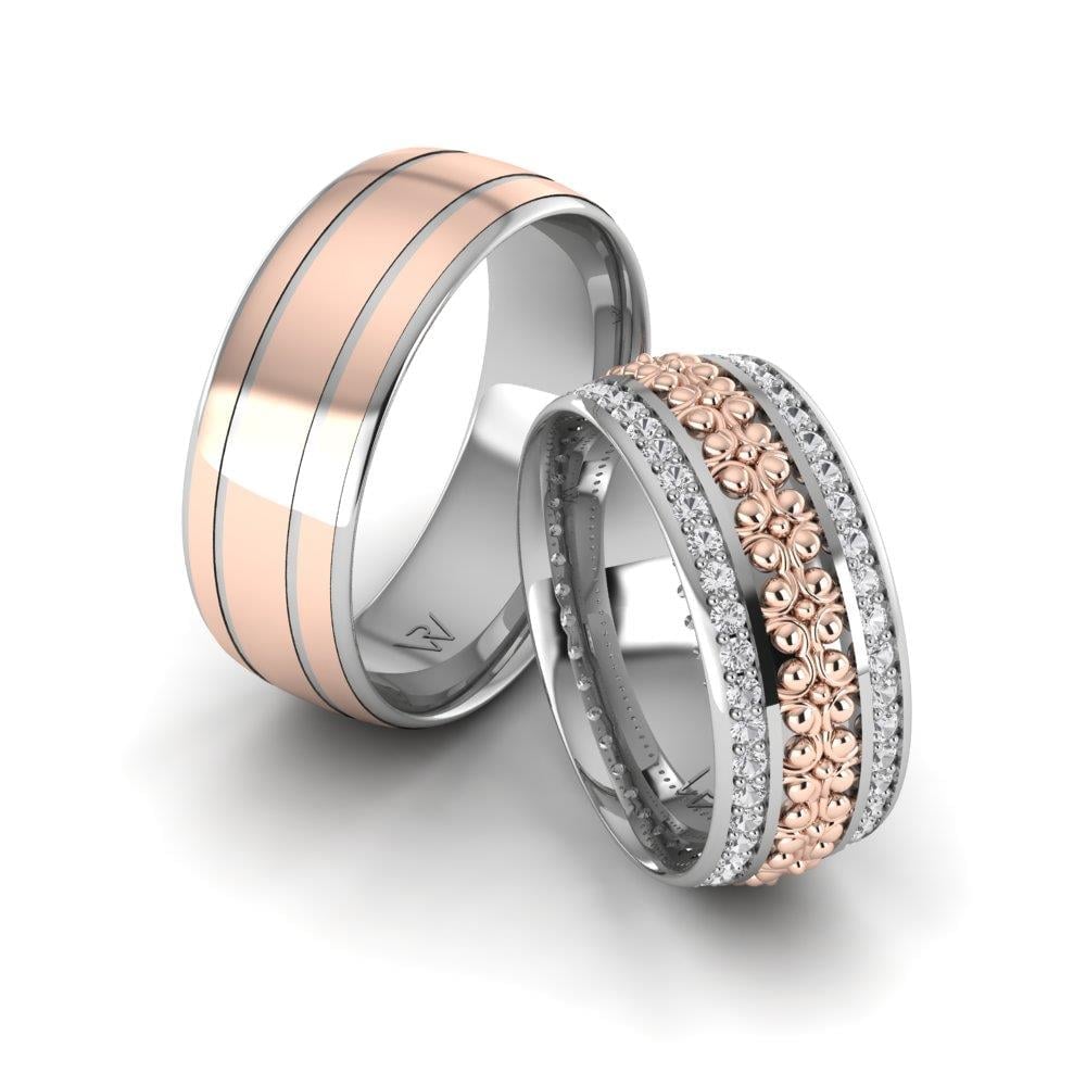 Alliances avec pierres RadiantPromise Or Blanc et Rose Pierre Dalloz
