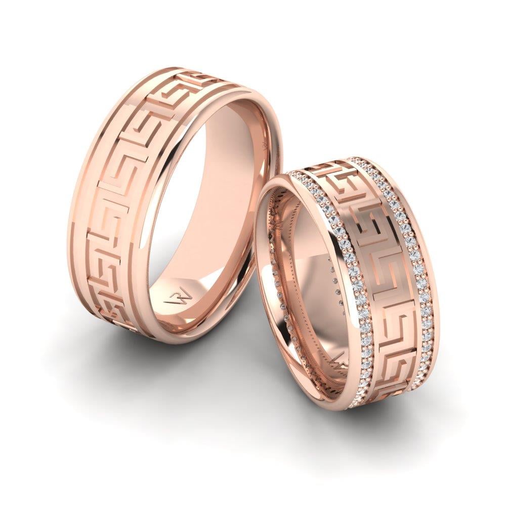 Wedding rings with stones Reveriecircle Rose Gold Dalloz Stone