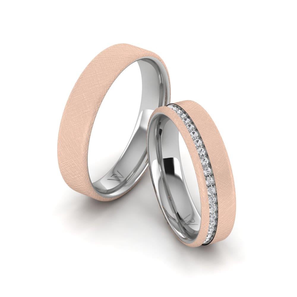 Alliances avec pierres Scintilla Or Blanc et Rose Pierre Dalloz