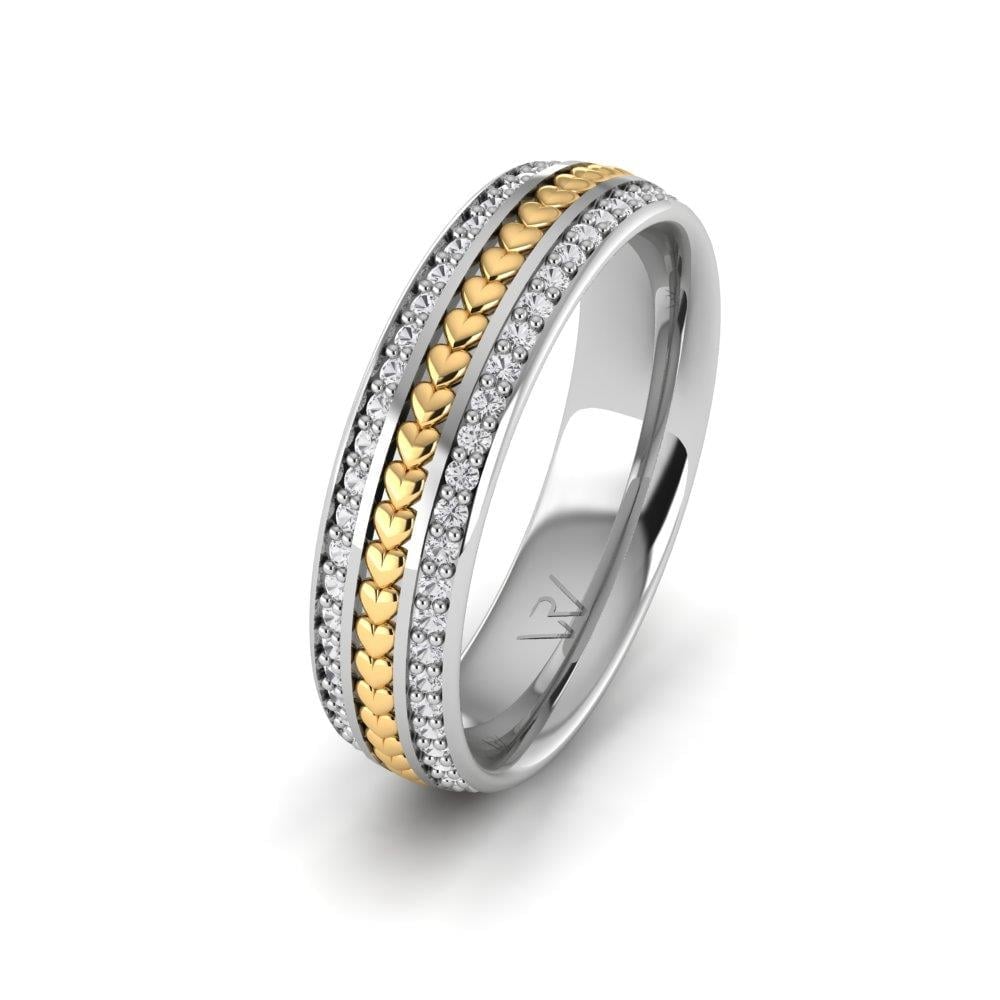 Alliances avec pierres femme SerenityLoop Or Blanc et Jaune Pierre Dalloz