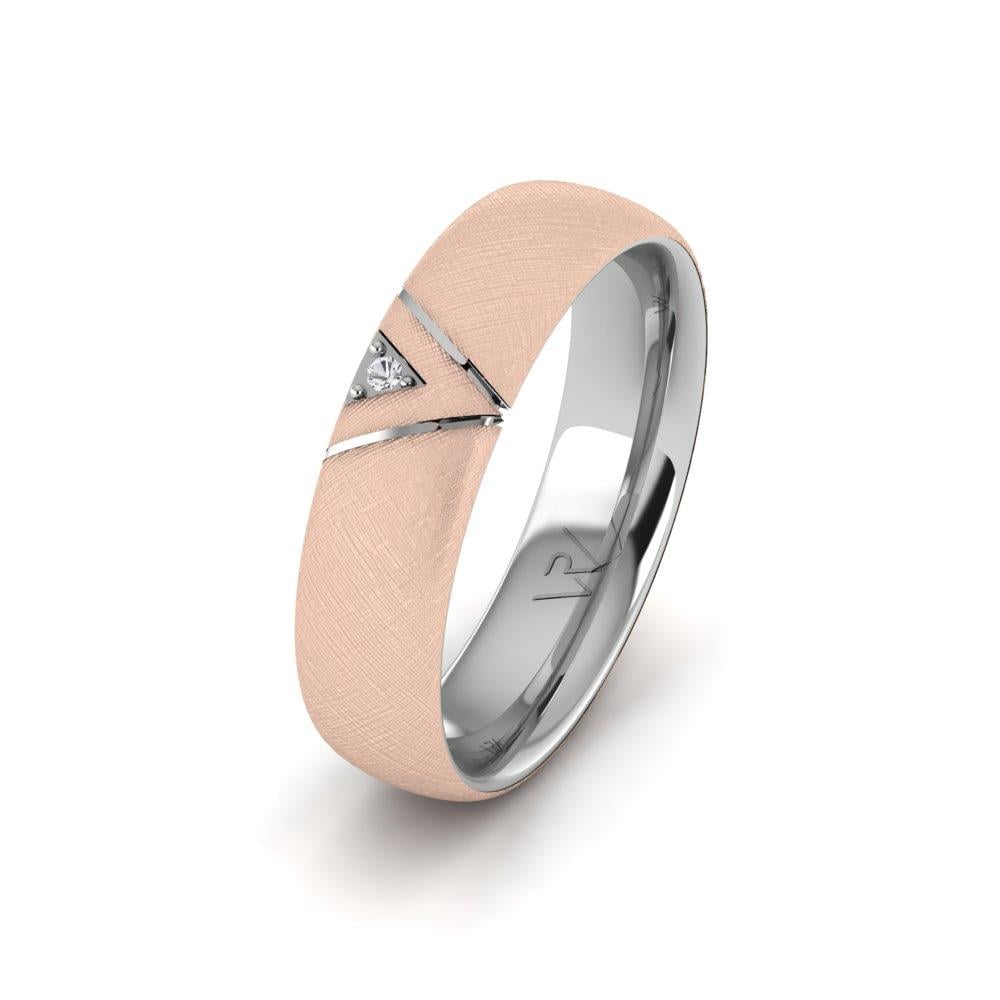 Wedding rings with stones for women Shineify White Gold and Pink Dalloz Stone