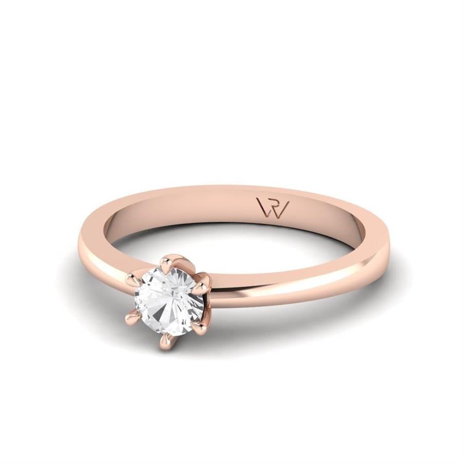 Solitaires Belle Or Rose Argent Diamant 0.30 ct