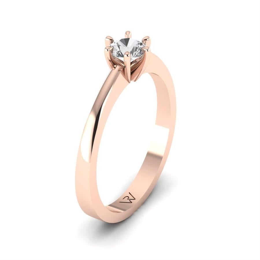 Solitaires Belle Or Rose Argent Diamant 0.30 ct