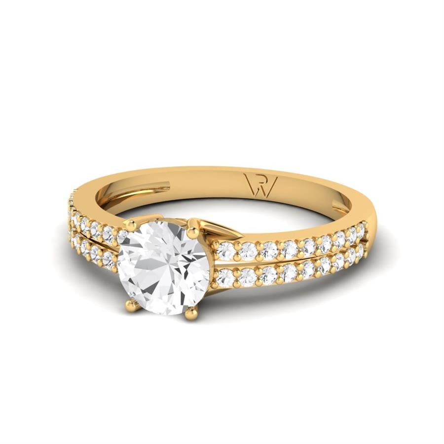 Solitaires Éblouissante Argent Plaqué Or Jaune Oxyde de zirconium 1.1 ct