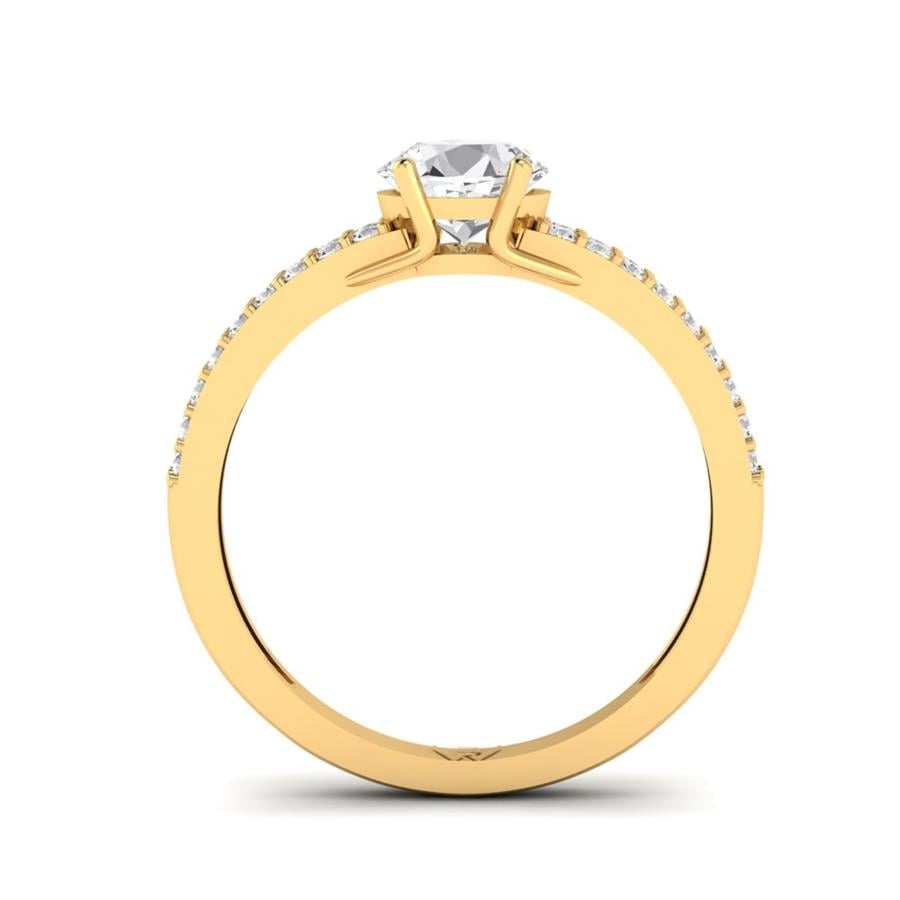 Solitaires Éblouissante Argent Plaqué Or Jaune Oxyde de zirconium 1.1 ct