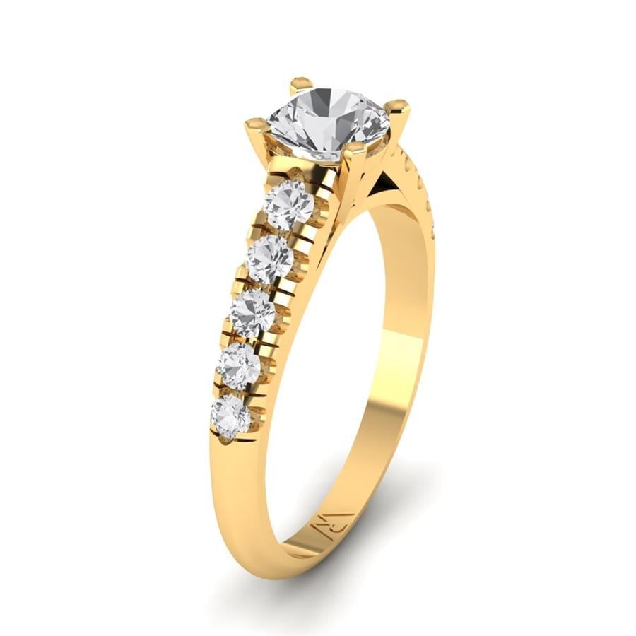 Solitaires Éclat Argent Plaqué Or Jaune Oxyde de zirconium 0.6 ct