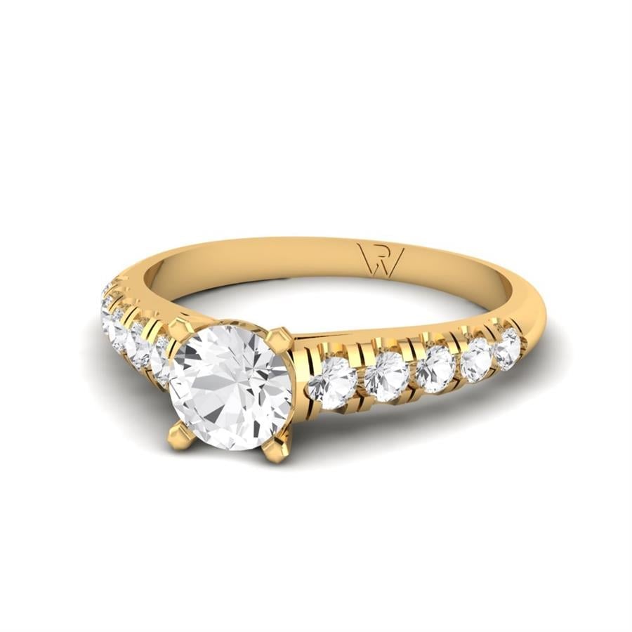 Solitaires Éclat Argent Plaqué Or Jaune Oxyde de zirconium 0.6 ct